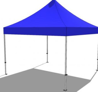 遮篷伞户外蓝色帐篷SU模型下载_sketchup草图大师SKP模型