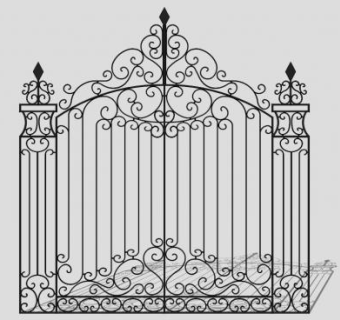 欧式庭院精美铁艺大门SU模型下载_sketchup草图大师SKP模型