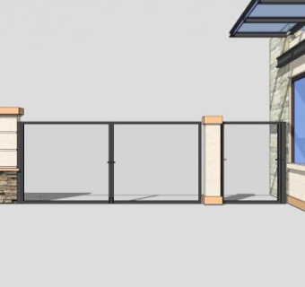 小区简易铁艺门SU模型下载_sketchup草图大师SKP模型