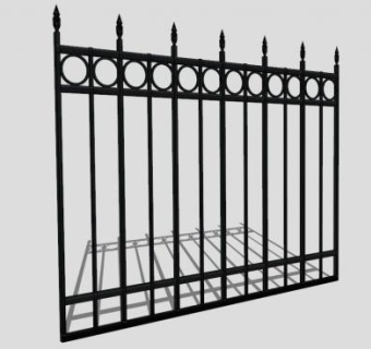 欧式别墅栏杆铁艺大门SU模型下载_sketchup草图大师SKP模型