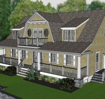 美式房子住宅建筑别墅SU模型下载_sketchup草图大师SKP模型