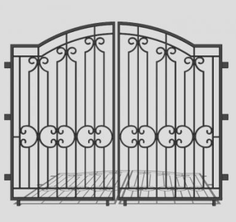 欧式庭院精致铁艺大门SU模型下载_sketchup草图大师SKP模型