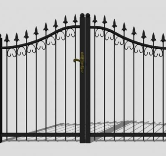 庭院栏杆铁艺大门SU模型下载_sketchup草图大师SKP模型