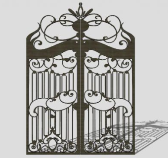 精美铁艺门SU模型下载_sketchup草图大师SKP模型