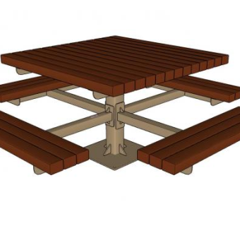 现代室外桌椅SU模型下载_sketchup草图大师SKP模型