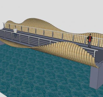 贝壳造型大桥桥梁SU模型下载_sketchup草图大师SKP模型