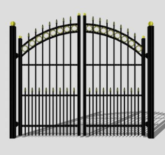 别墅铁艺门SU模型下载_sketchup草图大师SKP模型