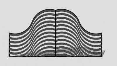 创意铁艺栏杆大门SU模型下载_sketchup草图大师SKP模型