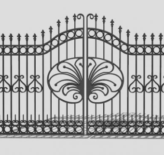 欧式花园护栏铁艺大门SU模型下载_sketchup草图大师SKP模型