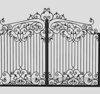 花园庭院精美铁艺大门SU模型下载_sketchup草图大师SKP模型