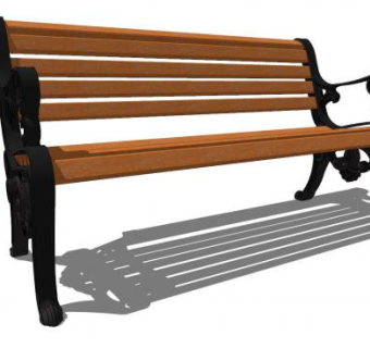 铁艺户外长椅座椅长凳SU模型下载_sketchup草图大师SKP模型