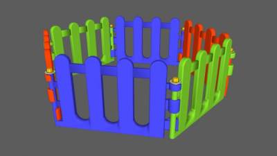 儿童护栏围栏栏栅SU模型下载_sketchup草图大师SKP模型