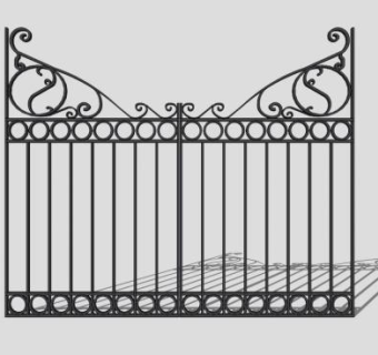 欧式巴洛克风格铁艺大门SU模型下载_sketchup草图大师SKP模型