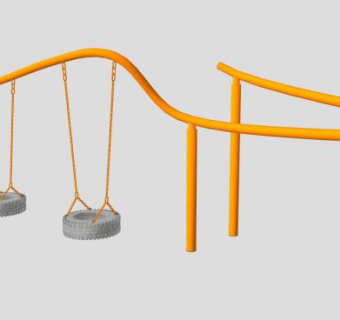 架式双位轮胎秋千SU模型下载_sketchup草图大师SKP模型