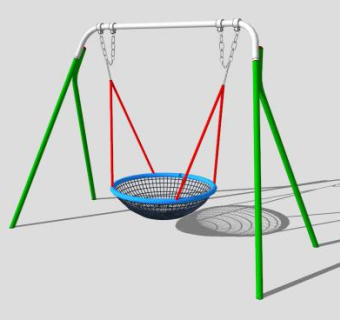 架式单人儿童秋千SU模型下载_sketchup草图大师SKP模型