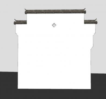 马头墙镂空墙壁建筑SU模型下载_sketchup草图大师SKP模型