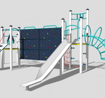 公园小区儿童滑梯SU模型下载_sketchup草图大师SKP模型