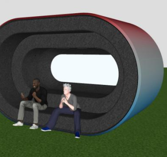 户外创意景观椅SU模型下载_sketchup草图大师SKP模型