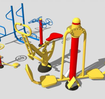 小区户外健身器材SU模型下载_sketchup草图大师SKP模型