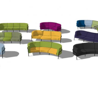 现代户外沙发家具小集合SU模型下载_sketchup草图大师SKP模型