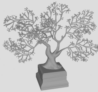 精美的3D树雕塑SU模型下载_sketchup草图大师SKP模型