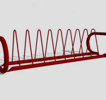 健身设施红色呼拉桥SU模型下载_sketchup草图大师SKP模型