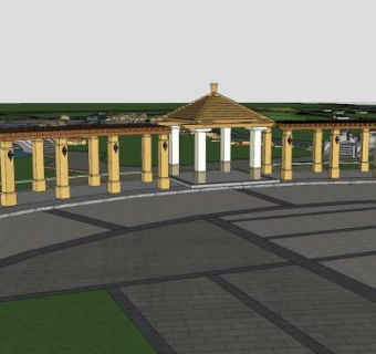 南湖公园景观规划设计SU模型下载_sketchup草图大师SKP模型