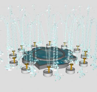 旱喷泉景观SU模型下载_sketchup草图大师SKP模型