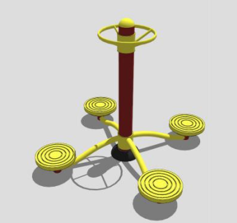 健身设施四位扭转器SU模型下载_sketchup草图大师SKP模型