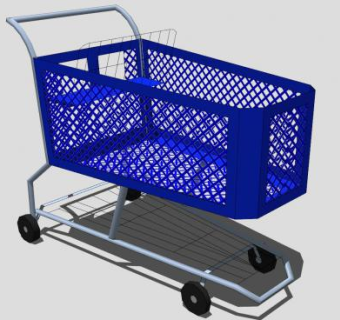 超市购物车SU模型下载_sketchup草图大师SKP模型