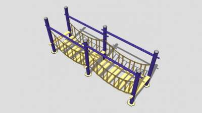 健身设施儿童吊桥SU模型下载_sketchup草图大师SKP模型