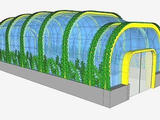 创意植物玻璃阳光房SU模型下载_sketchup草图大师SKP模型