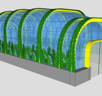 创意植物玻璃阳光房SU模型下载_sketchup草图大师SKP模型