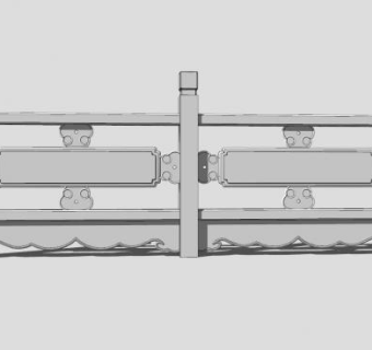 中式石头栏杆SU模型下载_sketchup草图大师SKP模型