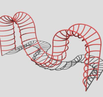 健身设施S形儿童云梯SU模型下载_sketchup草图大师SKP模型