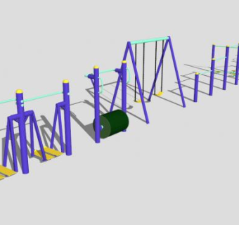 多款室外健身设施SU模型下载_sketchup草图大师SKP模型