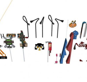 景观灯园艺小品SU模型下载_sketchup草图大师SKP模型