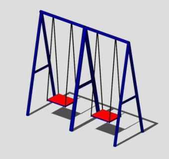 室外健身器材秋千SU模型下载_sketchup草图大师SKP模型