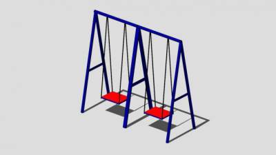 室外健身器材秋千SU模型下载_sketchup草图大师SKP模型