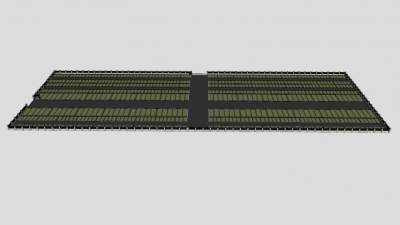 简单的户外露天停车场停车位SU模型下载_sketchup草图大师SKP模型