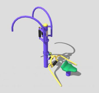 户外健身设施肩部训练器SU模型下载_sketchup草图大师SKP模型