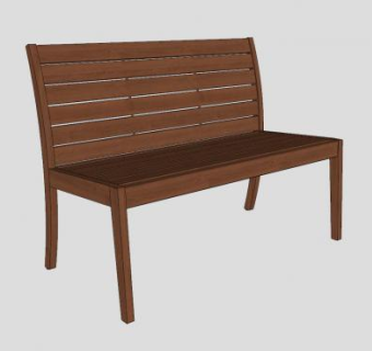 户外靠背长椅SU模型下载_sketchup草图大师SKP模型