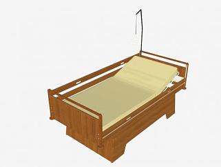 木质护理床SU模型下载_sketchup草图大师SKP模型