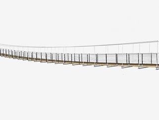 钢架木质吊桥SU模型下载_sketchup草图大师SKP模型