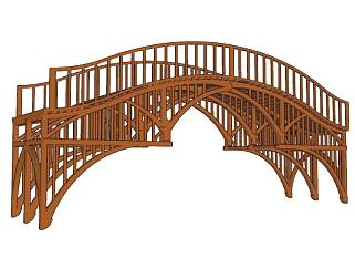 木质拱形<em>桥</em>木桥SU模型下载_sketchup草图大师SKP模型