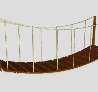 木吊桥SU模型下载_sketchup草图大师SKP模型