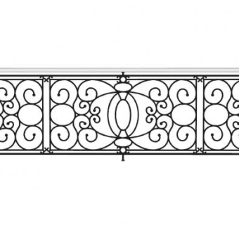 欧式铁艺阳台栏杆SU模型下载_sketchup草图大师SKP模型
