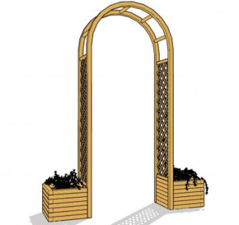 欧式木质花架拱门SU模型下载_sketchup草图大师SKP模型