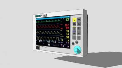 心电监护仪SU模型下载_sketchup草图大师SKP模型