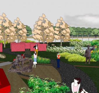 主题湿地公园SU模型下载_sketchup草图大师SKP模型